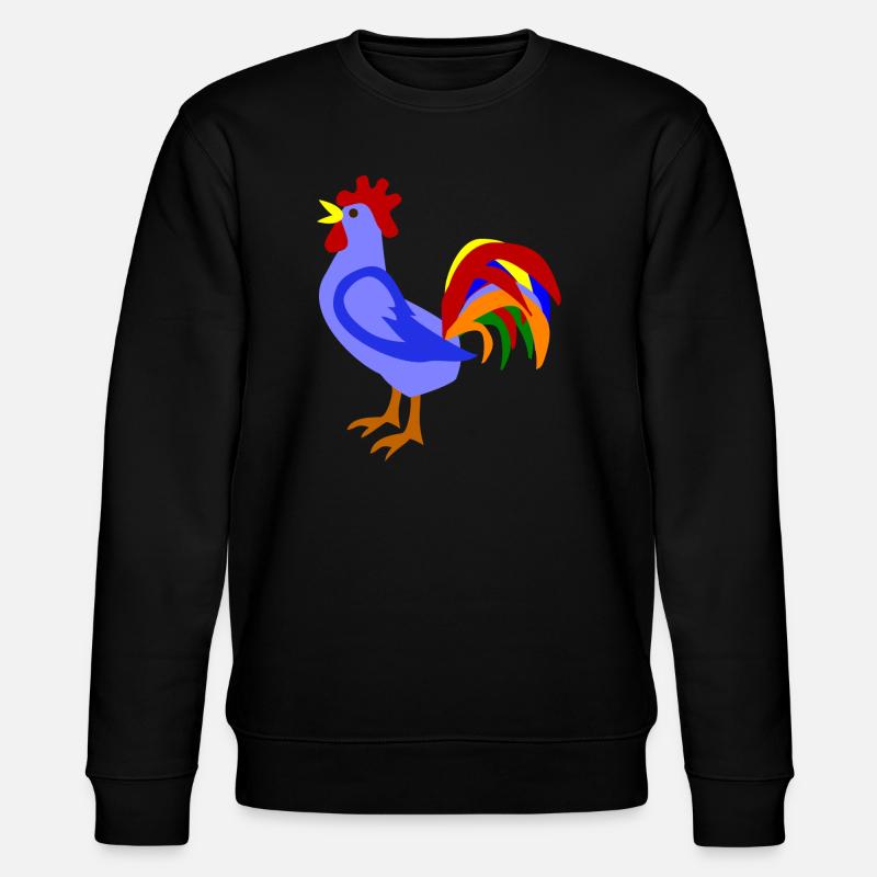 Farbenfroher Hahn im Kunstdesign - Stanley/Stella Unisex Bio-Sweatshirt CHANGER  - Schwarz