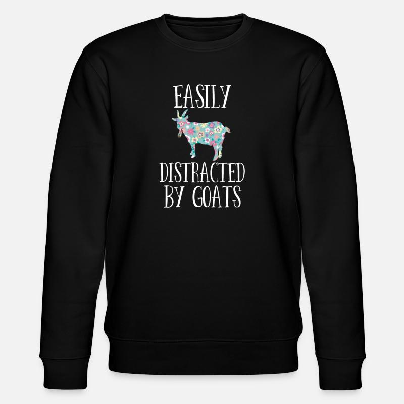 Facilement distrait par les chèvres - Sweat bio CHANGER Stanley/Stella Unisexe - noir