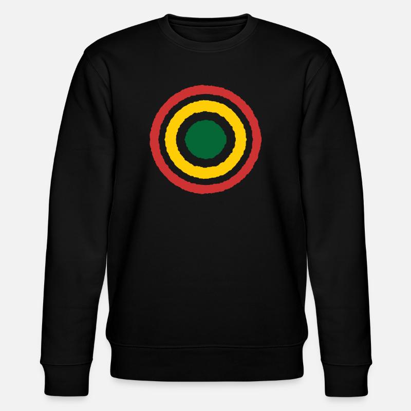 Abstract Concentric Reggae Circle Design - Stanley/Stella CHANGER Unisex Organic Sweatshirt - black