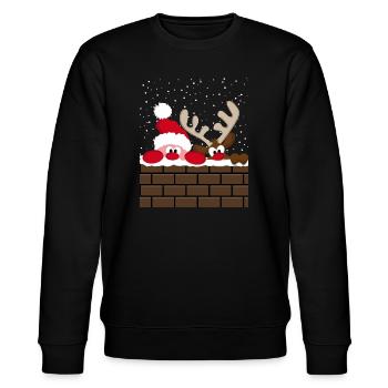 Santa & Rudolph - Stanley/Stella Unisex Bio-Sweatshirt CHANGER  - Schwarz - Vorne - Nik (191cm) & Marisol (170cm)