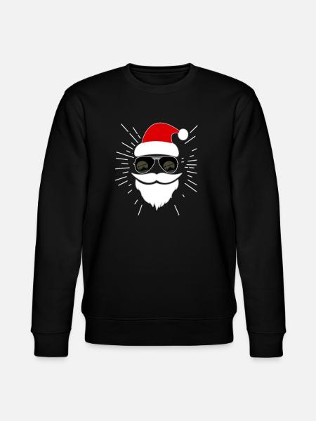 Santa mit Sonnenbrille - Stanley/Stella Unisex Bio-Sweatshirt CHANGER  - Schwarz