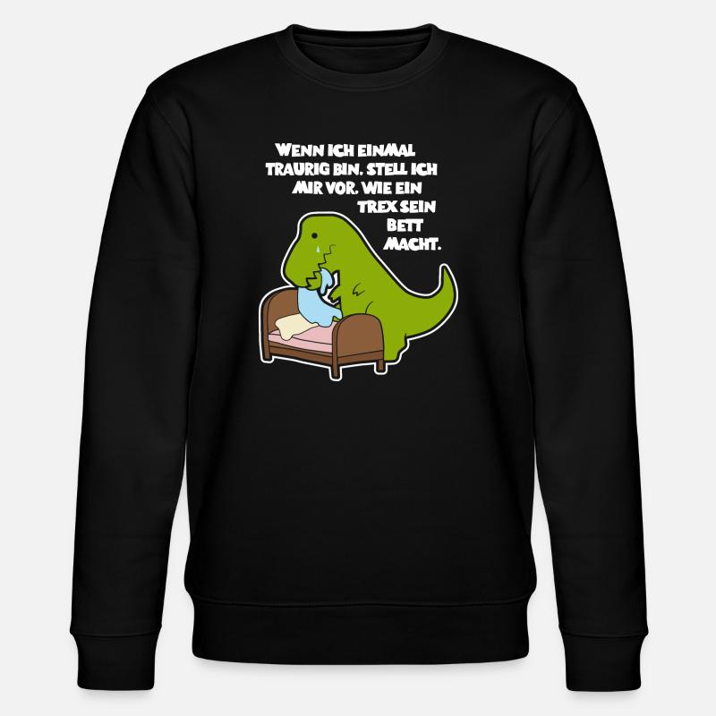 T-Rex at bed - Design - Stanley/Stella CHANGER Unisex Organic Sweatshirt - black