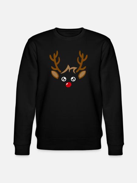 Cute reindeer boy face Christmas Xmas - Stanley/Stella CHANGER Unisex Organic Sweatshirt - black