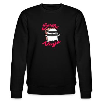 Sushi Essen Japan Geschenk - Stanley/Stella Unisex Bio-Sweatshirt CHANGER  - Schwarz - Vorne - Nik (191cm) & Marisol (170cm)