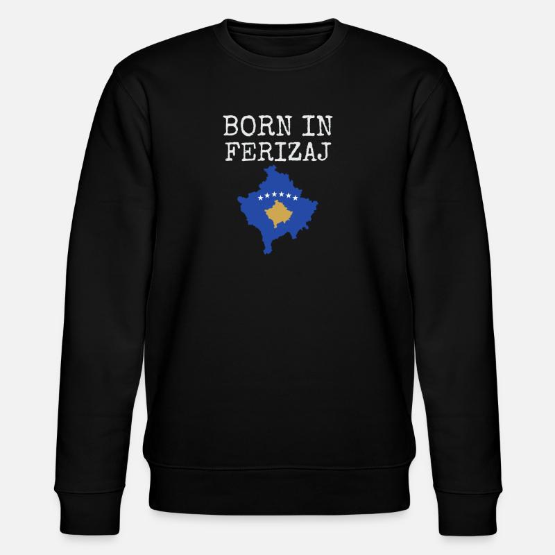 Drapeau du Kosovo « Né à Ferizaj » - Sweat bio CHANGER Stanley/Stella Unisexe - noir