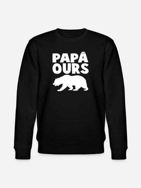 Wild papabear head in silhouette - Stanley/Stella CHANGER Unisex Organic Sweatshirt - black