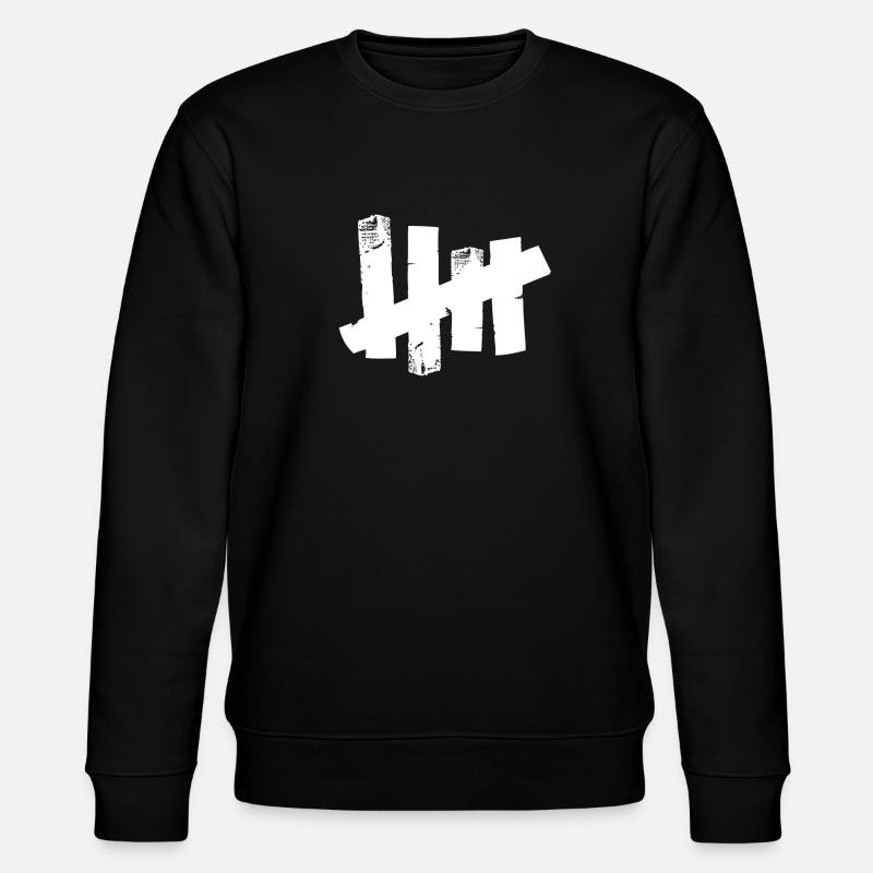 Five stripes - tally - tape - Stanley/Stella CHANGER Unisex Organic Sweatshirt - black