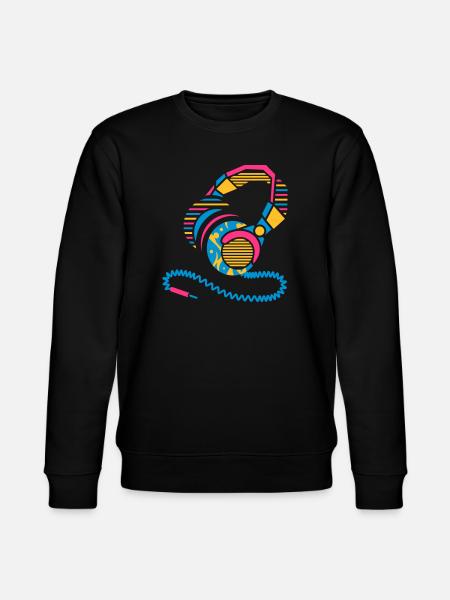 Headphones of patterns and stripes - Stanley/Stella CHANGER Unisex Organic Sweatshirt - black