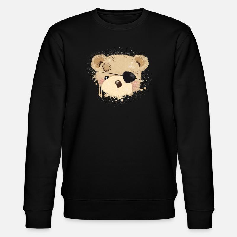 Teddy with eye patch - Stanley/Stella CHANGER Unisex Organic Sweatshirt - black