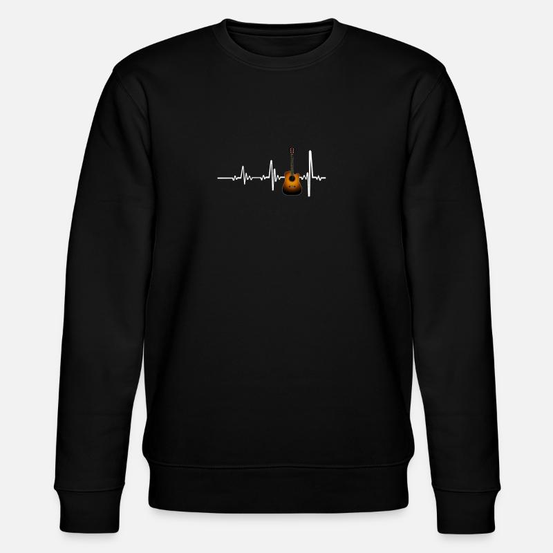 Herzschlag Gitarre Design - Stanley/Stella Unisex Bio-Sweatshirt CHANGER - Schwarz