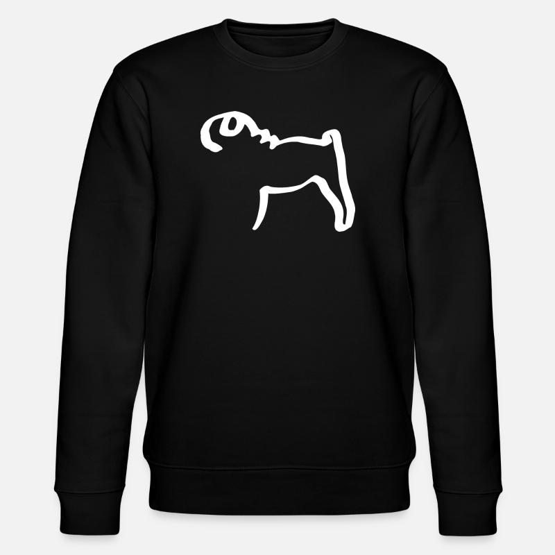 Line Pug - Stanley/Stella CHANGER Unisex Organic Sweatshirt - black