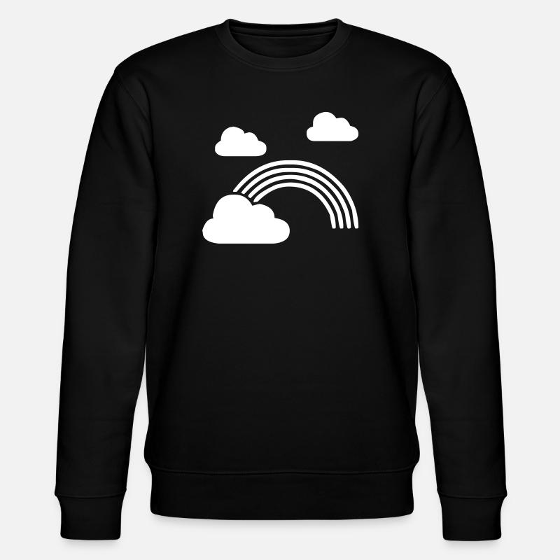 Rainbow with clouds - Stanley/Stella CHANGER Unisex Organic Sweatshirt - black