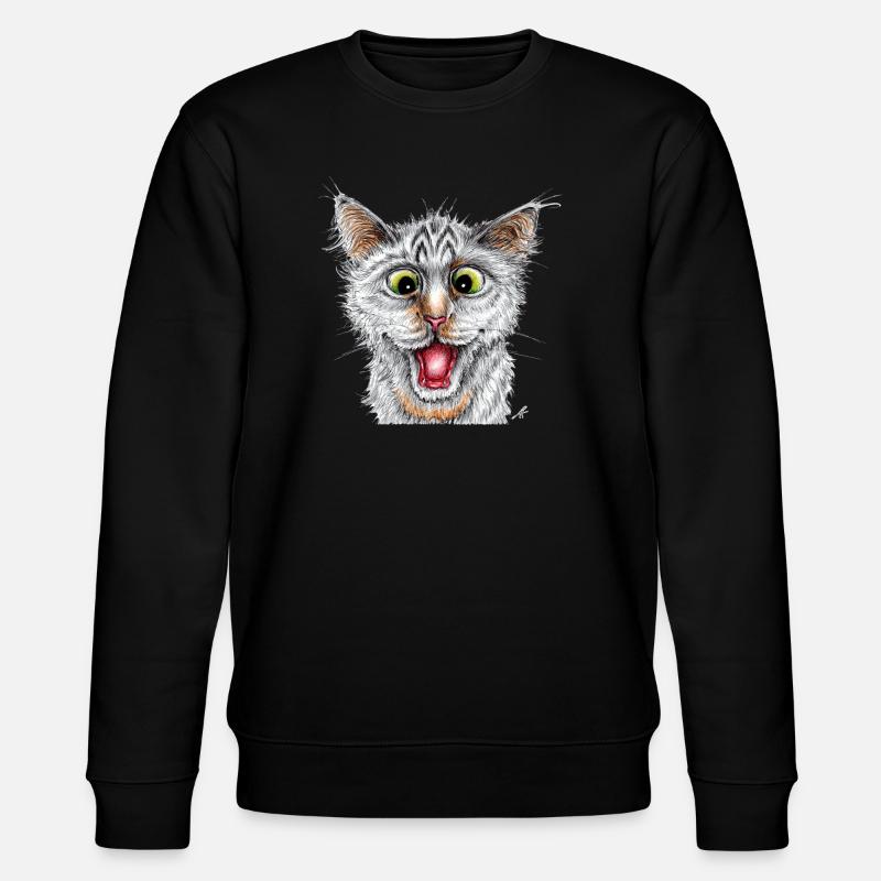 Happy Cat - Stanley/Stella Unisex Bio-Sweatshirt CHANGER  - Schwarz