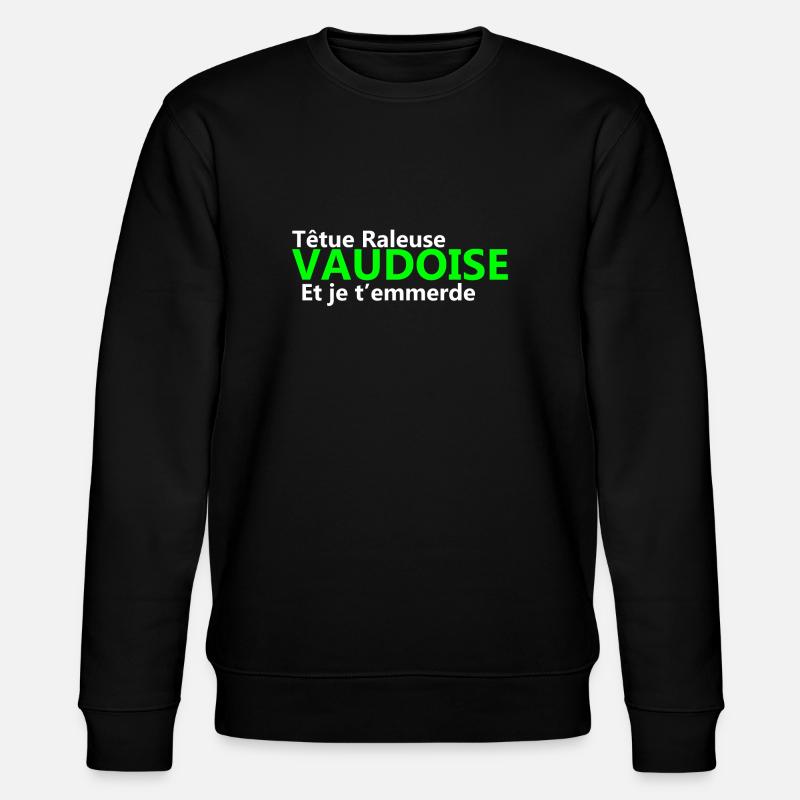 Stubborn grumpy Vaudoise - Stanley/Stella CHANGER Unisex Organic Sweatshirt - black