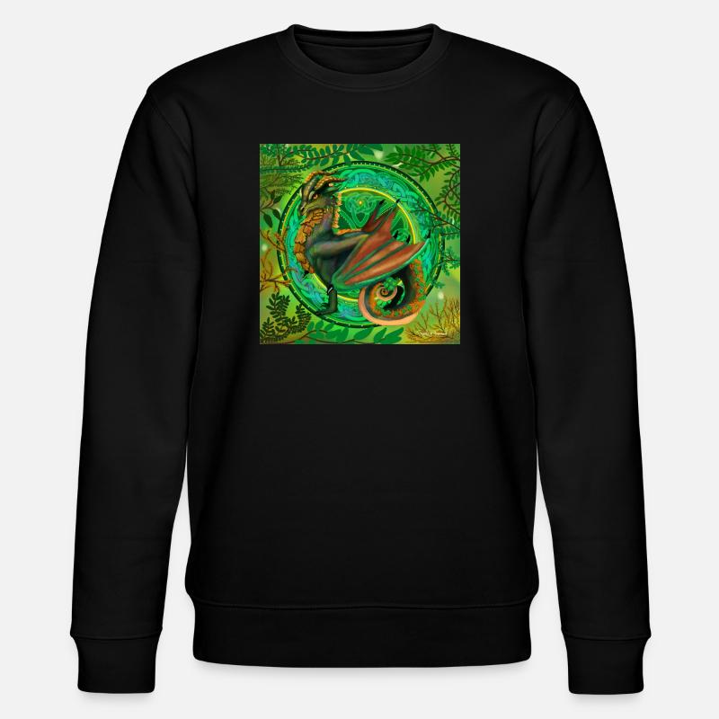 dragon vert forestier - Sweat bio CHANGER Stanley/Stella Unisexe - noir