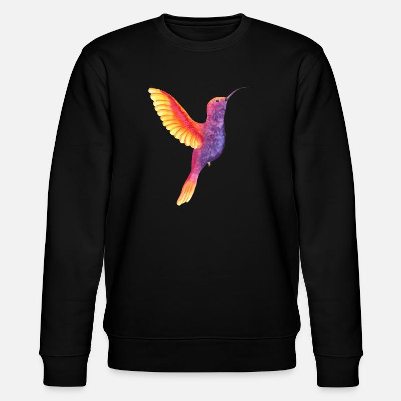 Lebendiger Aquarell-Kolibri - Stanley/Stella Unisex Bio-Sweatshirt CHANGER  - Schwarz