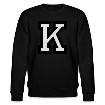Buchstabe K - Stanley/Stella Unisex Bio-Sweatshirt CHANGER  - Schwarz - Vorne - Nik (191cm) & Marisol (170cm)