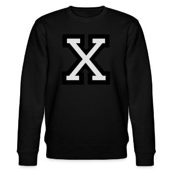 X Buchstabe X - Stanley/Stella Unisex Bio-Sweatshirt CHANGER  - Schwarz - Vorne - Nik (191cm) & Marisol (170cm)
