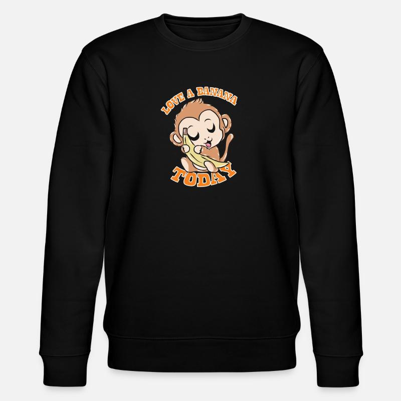 Affe Banane - Stanley/Stella Unisex Bio-Sweatshirt CHANGER  - Schwarz