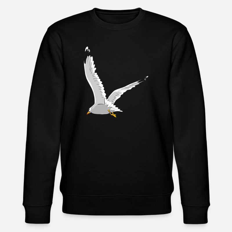 Seagull in flight - Stanley/Stella CHANGER Unisex Organic Sweatshirt - black