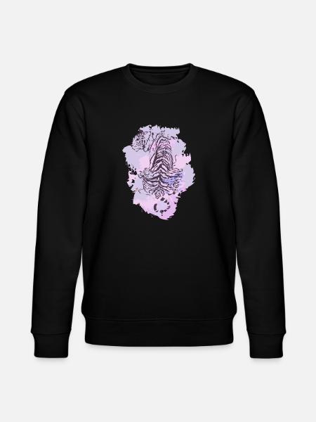 Tiger purple - Stanley/Stella CHANGER Unisex Organic Sweatshirt - black