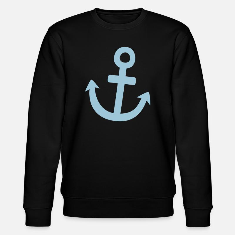 Illustration Anker Symbol maritim - Stanley/Stella Unisex Bio-Sweatshirt CHANGER  - Schwarz
