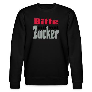 Bitte viel Zucker - Stanley/Stella Unisex Bio-Sweatshirt CHANGER  - Schwarz - Vorne - Nik (191cm) & Marisol (170cm)