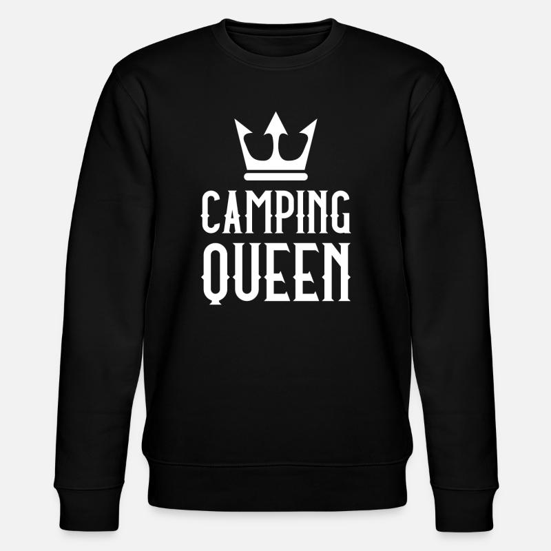 Camping Königin - Stanley/Stella Unisex Bio-Sweatshirt CHANGER  - Schwarz