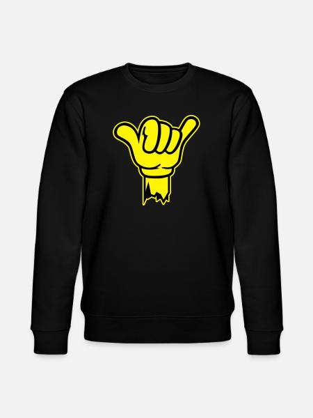 hand shaka finger - Stanley/Stella Unisex Bio-Sweatshirt CHANGER  - Schwarz