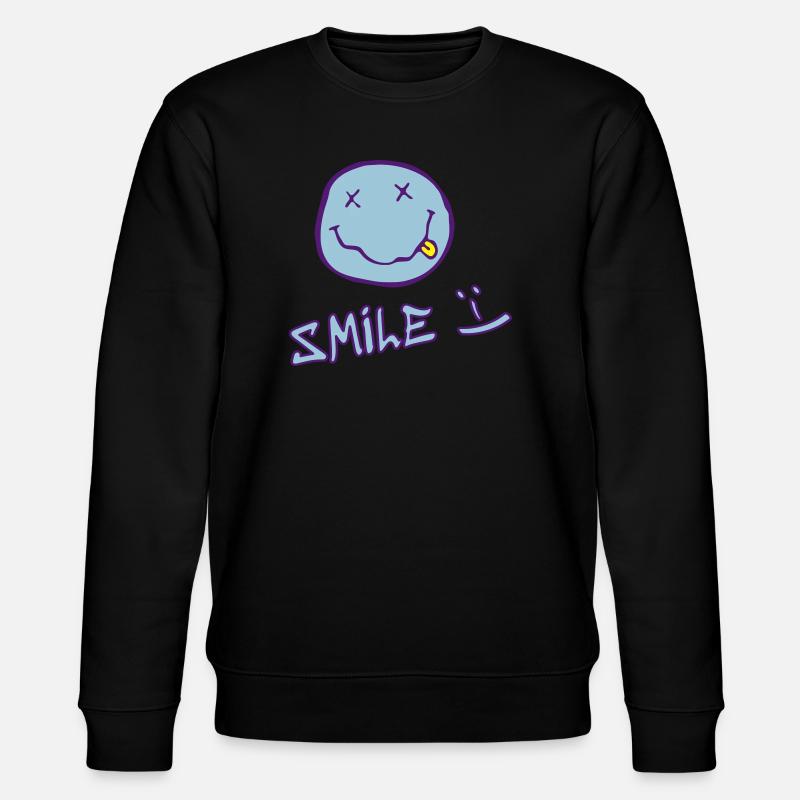 Lächelndes Gesicht - Stanley/Stella Unisex Bio-Sweatshirt CHANGER  - Schwarz