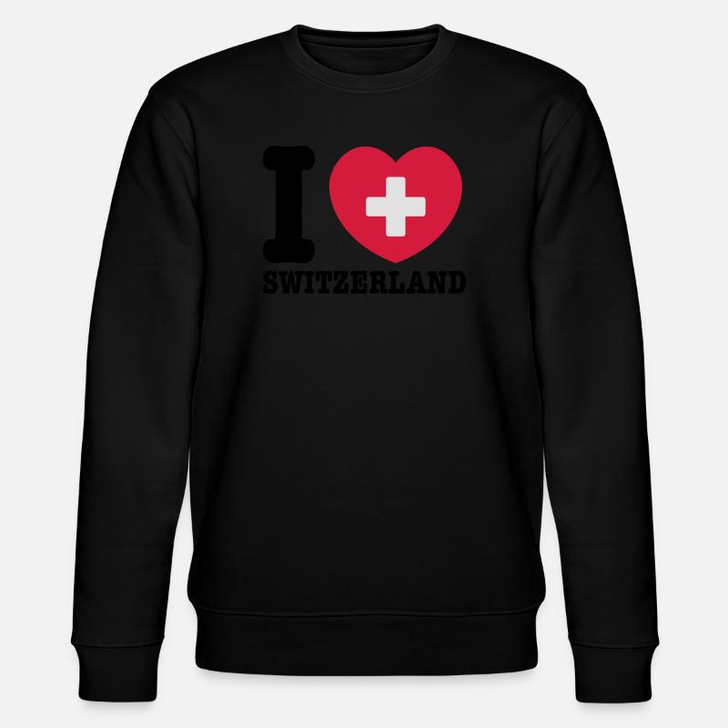 Schweiz - Stanley/Stella Unisex Bio-Sweatshirt CHANGER  - Schwarz