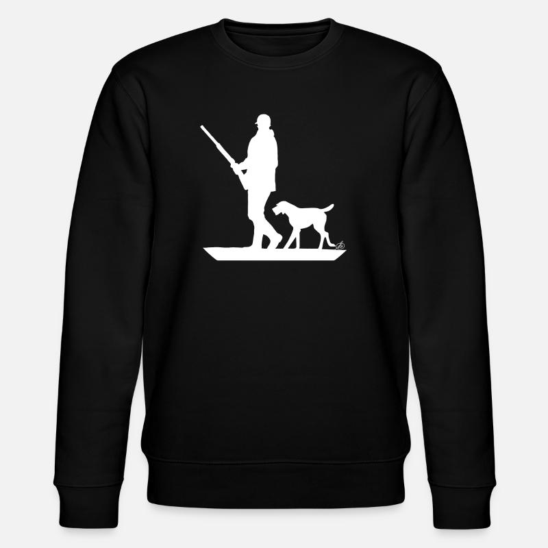 Jäger mit Hund auf der Pirsch - Stanley/Stella Unisex Bio-Sweatshirt CHANGER  - Schwarz