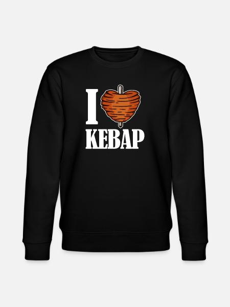 I love kebab kebab kebab heart saying Funny - Stanley/Stella CHANGER Unisex Organic Sweatshirt - black