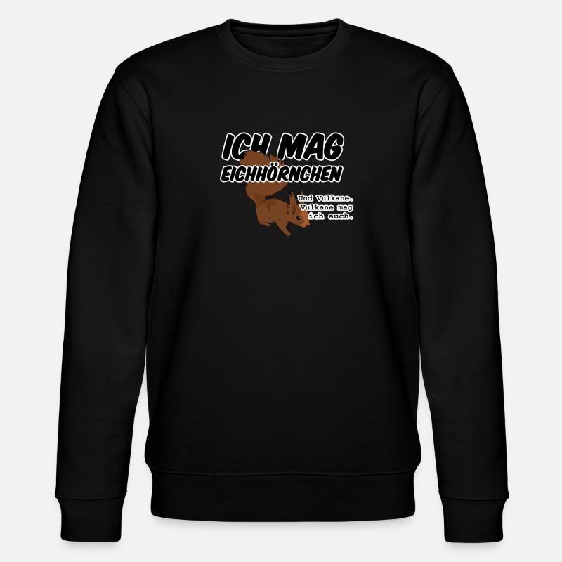 Eichhörnchen Vulkan Quiz Jäger lustig Spruch - Stanley/Stella Unisex Bio-Sweatshirt CHANGER  - Schwarz