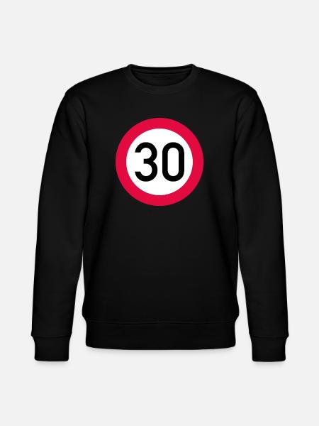 30th birthday Attention! Traffic sign 30 Km/h - Stanley/Stella CHANGER Unisex Organic Sweatshirt - black