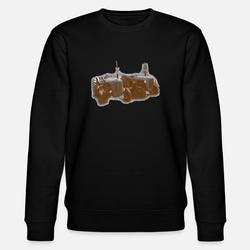 Vintage Tractors Rust Orange - Stanley/Stella CHANGER Unisex Organic Sweatshirt - black