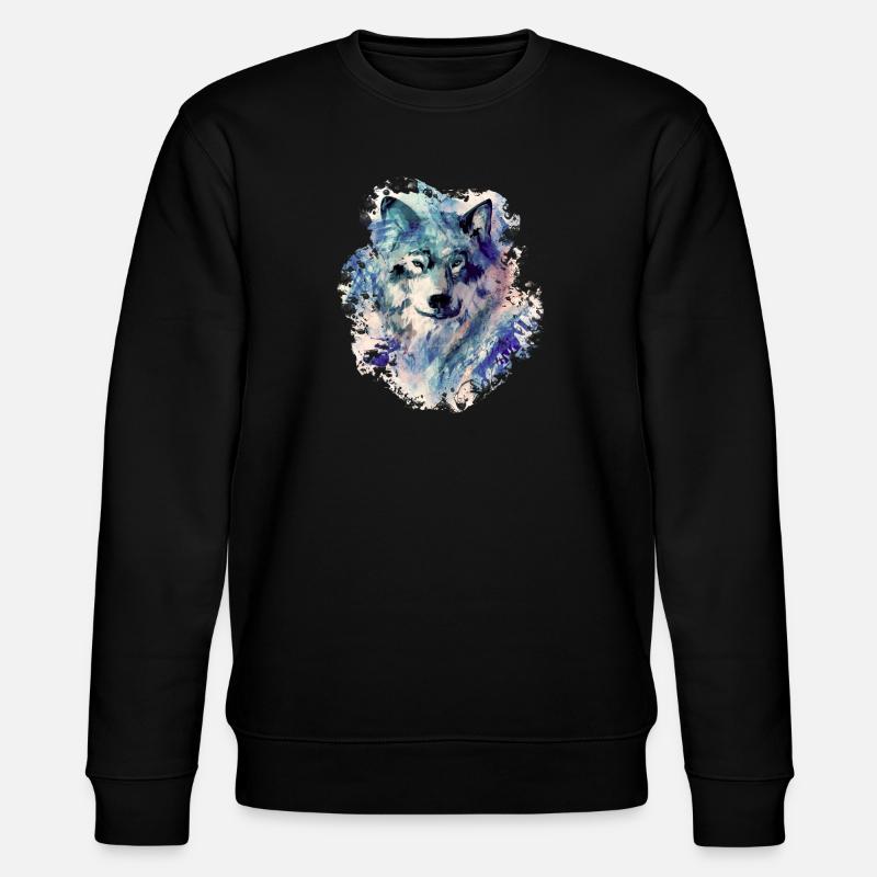 Wolf im Norden - Stanley/Stella Unisex Bio-Sweatshirt CHANGER - Schwarz