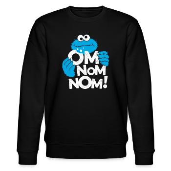 Sesamstraße Krümelmonster Om Nom Nom - Stanley/Stella Unisex Bio-Sweatshirt CHANGER  - Schwarz - Vorne - Nik (191cm) & Marisol (170cm)