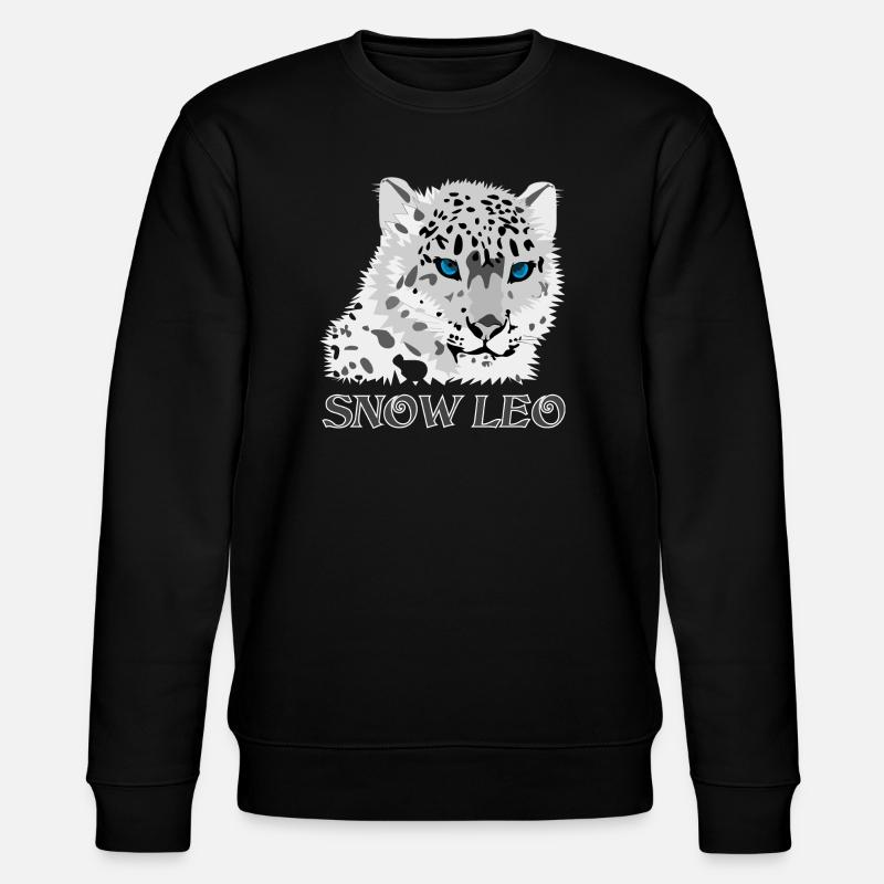 Snow Leopard Big Cat - Stanley/Stella CHANGER Unisex Organic Sweatshirt - black