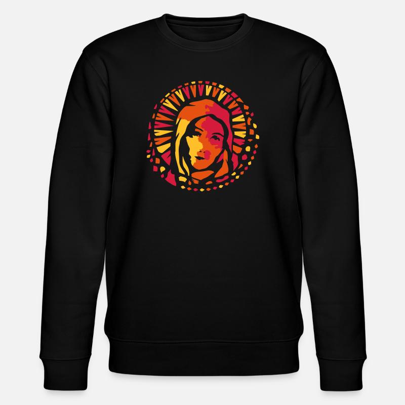 Kirchenfenster Stil Maria Mutter Gottes - Stanley/Stella Unisex Bio-Sweatshirt CHANGER  - Schwarz