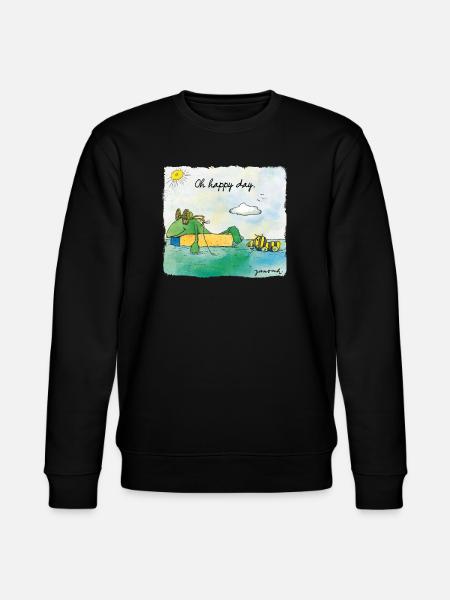 Janosch Günter Kastenfrosch & Tigerente Happy Day - Stanley/Stella Unisex Bio-Sweatshirt CHANGER - Schwarz