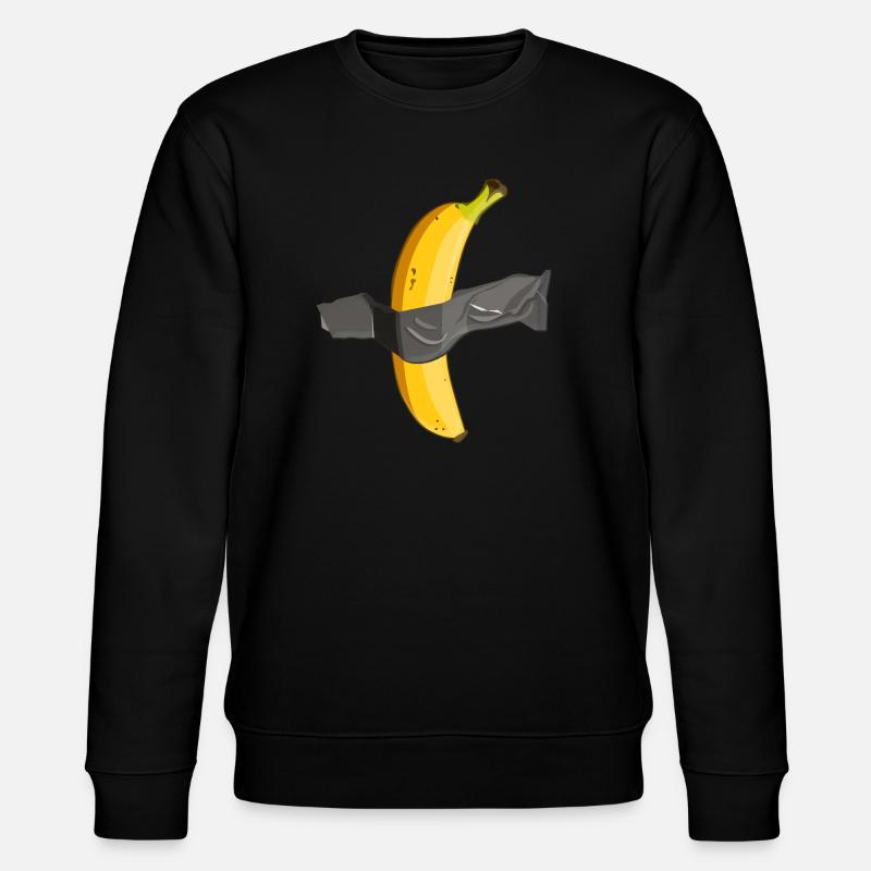 Geklebte Bananenkunst - Stanley/Stella Unisex Bio-Sweatshirt CHANGER  - Schwarz