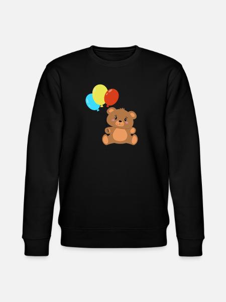 Teddybär mit Luftballons - Stanley/Stella Unisex Bio-Sweatshirt CHANGER  - Schwarz