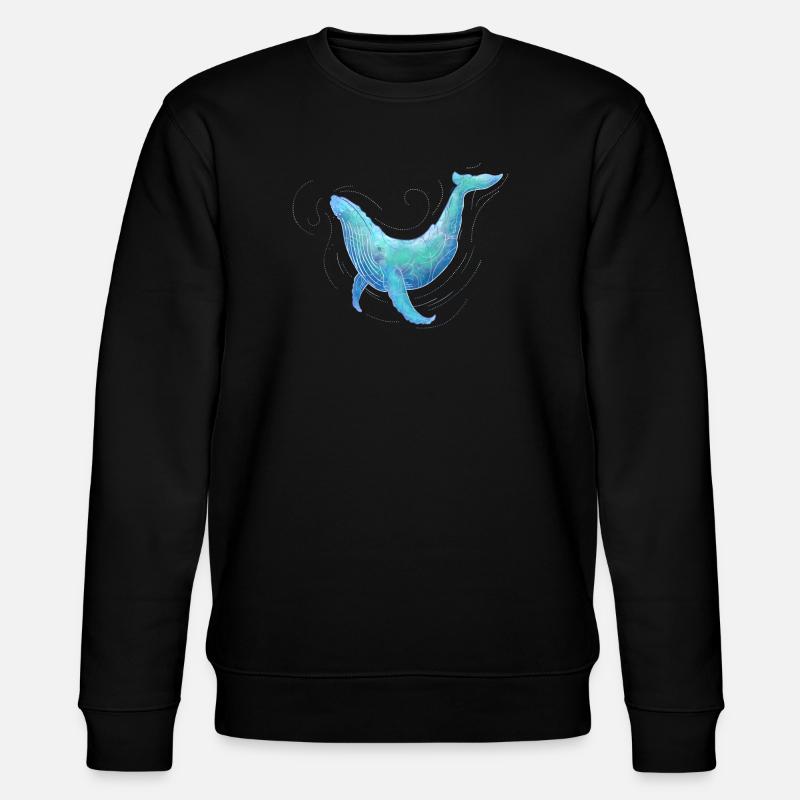 Humpback Whale - Stanley/Stella Unisex Bio-Sweatshirt CHANGER  - Schwarz