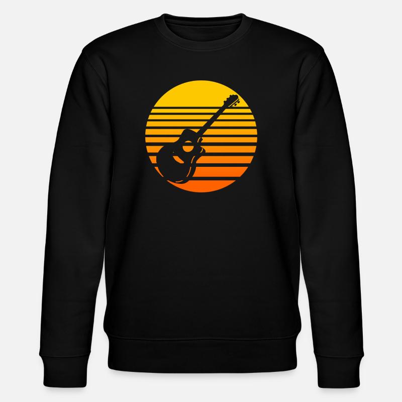 Retro sunset with guitar design - Stanley/Stella CHANGER Unisex Organic Sweatshirt - black