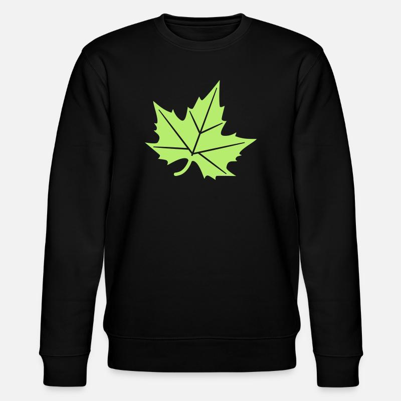 Plane Tree Leaf Design - Stanley/Stella CHANGER Unisex Organic Sweatshirt - black