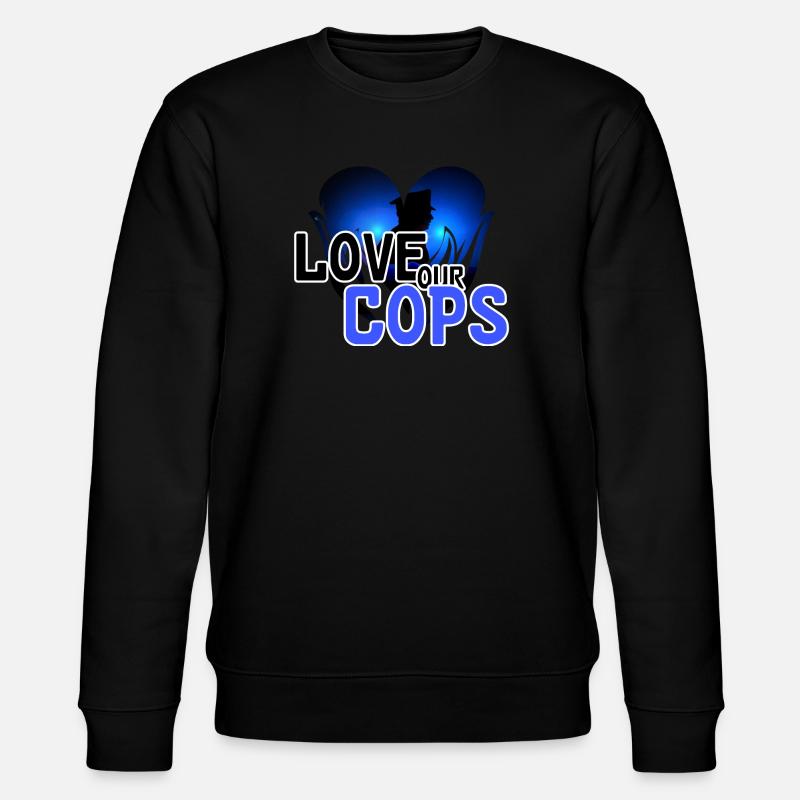 Liebe Polizei Polizist Spruch Beruf - Stanley/Stella Unisex Bio-Sweatshirt CHANGER - Schwarz