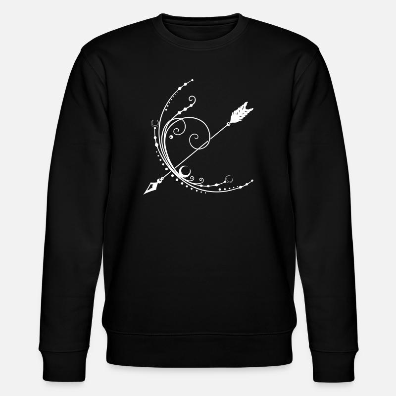 Pfeil und Bogen Mond Halbmond - Stanley/Stella Unisex Bio-Sweatshirt CHANGER  - Schwarz