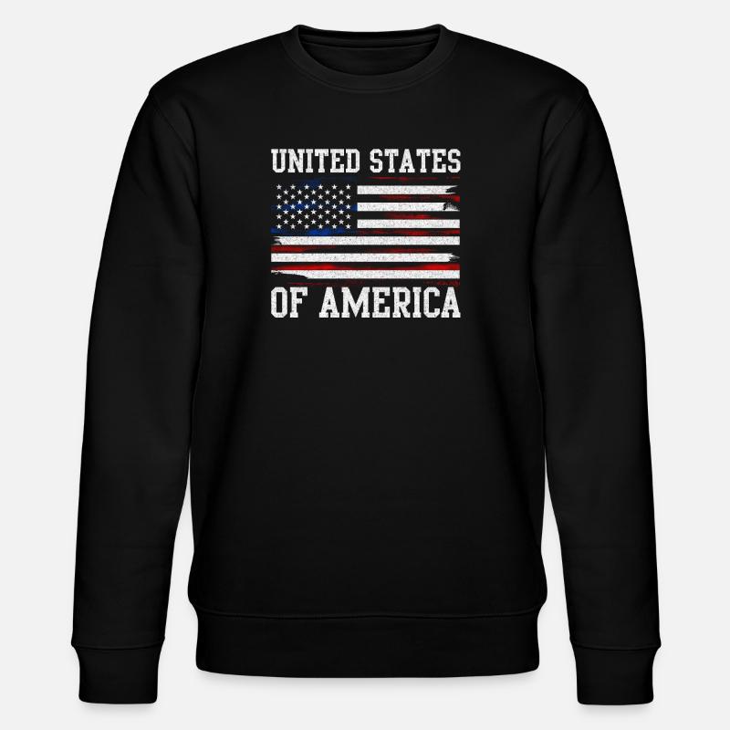 Notleidende US-Flagge - Stanley/Stella Unisex Bio-Sweatshirt CHANGER  - Schwarz