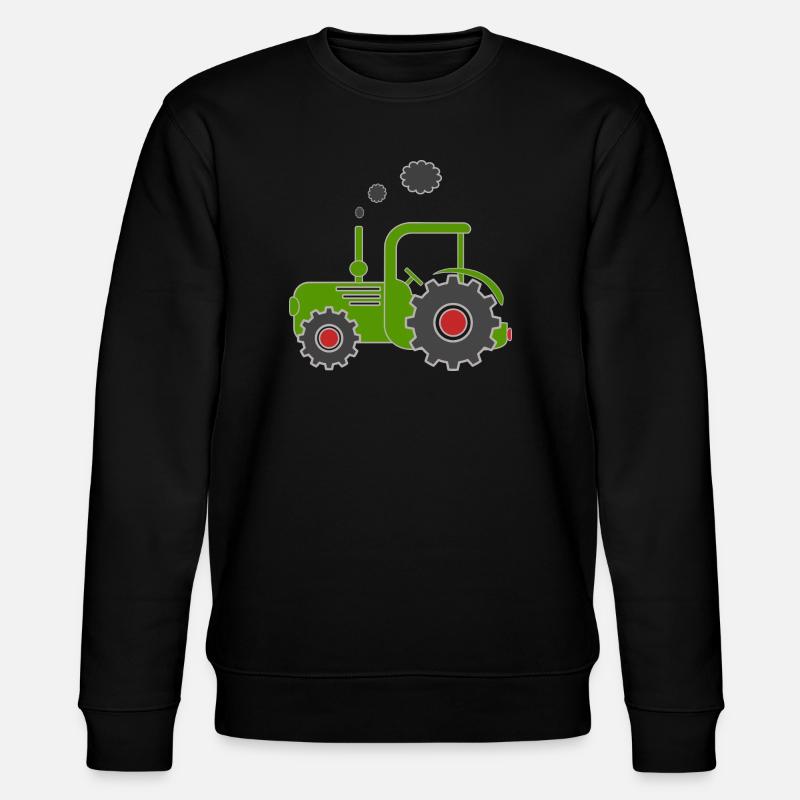 Grüner Traktor - Stanley/Stella Unisex Bio-Sweatshirt CHANGER  - Schwarz
